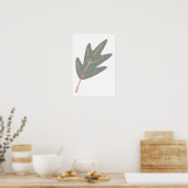 Rose Gold Oak Leaf Wall Print ポスター (キッチン)