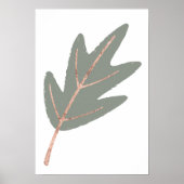 Rose Gold Oak Leaf Wall Print ポスター (正面)