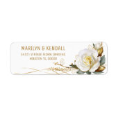 Rose Gold Organic Floral Wedding Label ラベル (正面)