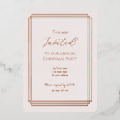 Rose Gold Over Blush Holiday Foil Invitation Card 箔シーズンカード (正面)