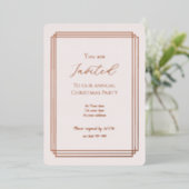 Rose Gold Over Blush Holiday Foil Invitation Card 箔シーズンカード (立ち正面)