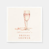 Rose Gold Pearls and Prosecco スタンダードカクテルナプキン (正面)