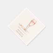 Rose Gold Pearls and Prosecco スタンダードカクテルナプキン (角)