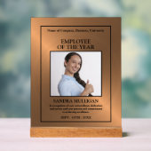 Rose Gold/Personalised Photo - Employee Award アクリルサイン (ニュートラル)