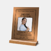 Rose Gold/Personalised Photo - Employee Award アクリルサイン (傾斜)