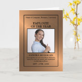 Rose Gold/Personalised Photo - Employee Award カード (黄色い花)