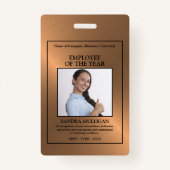 Rose Gold/Personalised Photo - Employee Award バッジ (正面)