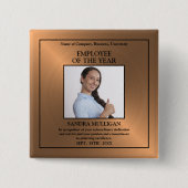 Rose Gold/Personalised Photo - Employee Award 缶バッジ (正面)