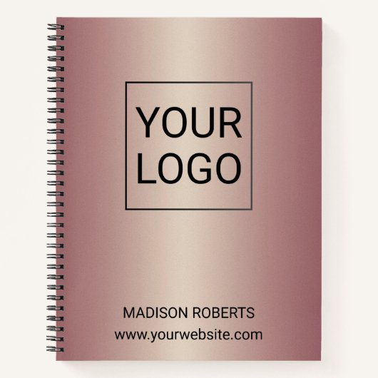 Rose Gold Personalized Logo Business  ノートブック (正面)