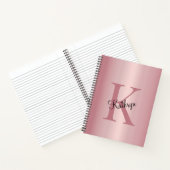 Rose Gold Personalized Monogram  ノートブック (内部)
