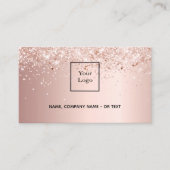 Rose gold photo QR code glitter dust female 名刺 (正面)