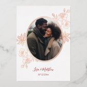 Rose Gold Pink Cherry Blossom | Photo Wedding 箔招待状 (裏面)