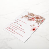 Rose Gold  Pink Cherry Blossom Wedding 箔招待状 (回転した状態)