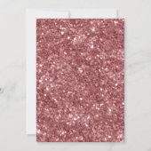 Rose Gold Pink Glitter Glam Bling 60th Birthday 招待状 (裏面)