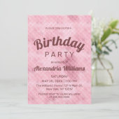 Rose gold pink glitter gradient mermaid Birthday 招待状 (スタンド正面)