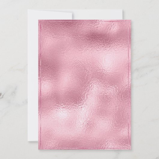 Rose gold pink glitter gradient mermaid Birthday 招待状 (裏面)