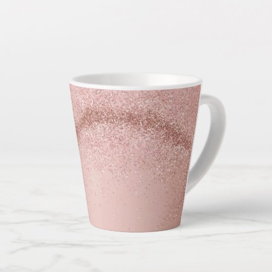 Rose Gold Pink Glitter Latte Mug カフェラテマグ (右アングル)