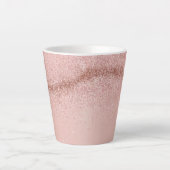 Rose Gold Pink Glitter Latte Mug カフェラテマグ (正面)