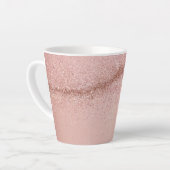 Rose Gold Pink Glitter Latte Mug カフェラテマグ (左アングル)