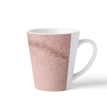 Rose Gold Pink Glitter Latte Mug