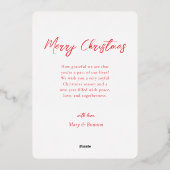 Rose Gold Pressed Wreath Merry Christmas Foil Holi 箔シーズンカード (裏面)