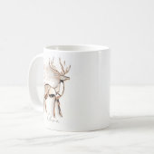Rose Gold Reindeer Christmas Mug | Custom Name コーヒーマグカップ (正面左)