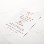 Rose Gold Rings Minimalist Save The Date Card 箔招待状 (回転した状態)