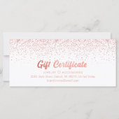 Rose Gold Salon Store Business Gift Certificate (裏面)