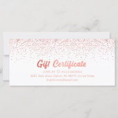Rose Gold Salon Store Business Gift Certificate (正面)