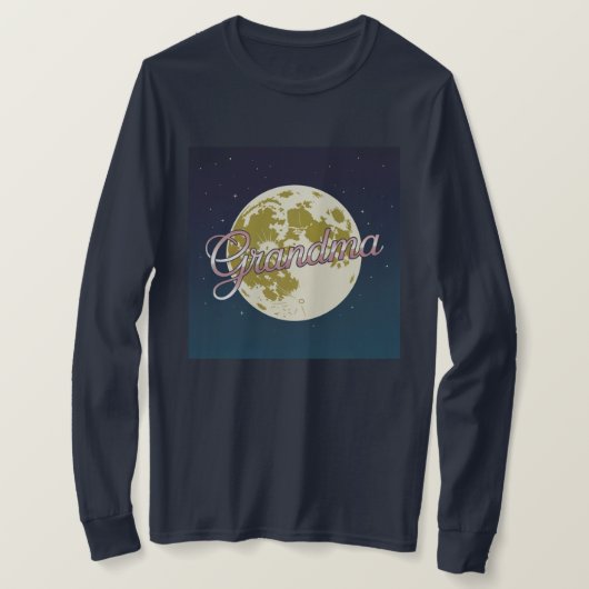 Rose Gold Script Grandma Moon Blue Sky T-Shirt Tシャツ (デザイン正面)