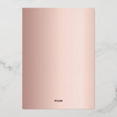 Rose gold script modern Sweet 16 箔招待状 (裏面)