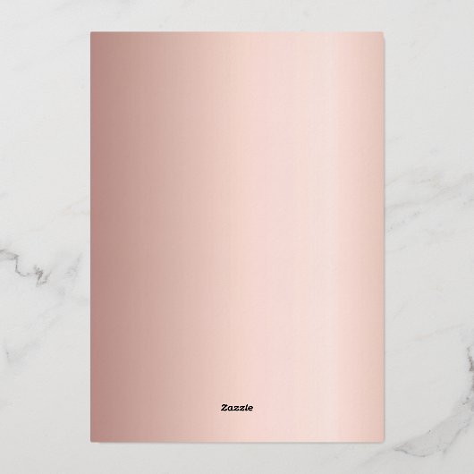 Rose gold script modern Sweet 16 箔招待状 (裏面)