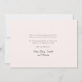 Rose Gold Script Never Baby Photo Thank You サンキューカード (裏面)