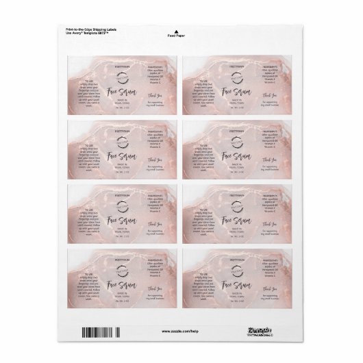 Rose Gold Serum Label ラベル (フルシート)