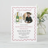 Rose Gold Sixty & Sensational Photo 60th Birthday  招待状 (スタンド正面)