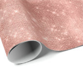 Rose Gold Sparkle Christmas ラッピングペーパー (ロールコーナー)
