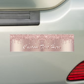 Rose Gold Sparkly Bumper Sticker with Custom Text バンパーステッカー (車上)