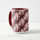 Rose Gold Stars Striped Combo Mug マグカップ (正面左)