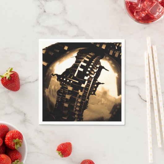 Rose Gold Steampunk スタンダードカクテルナプキン (インサイチュ)