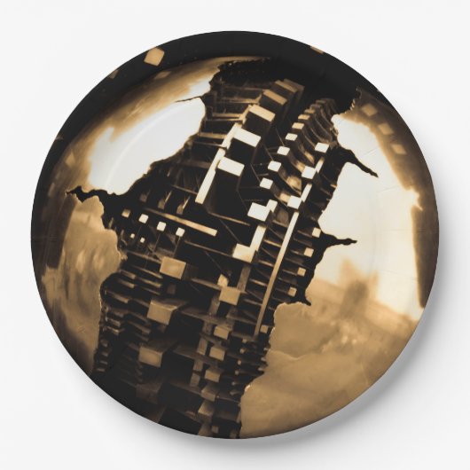 Rose Gold Steampunk ペーパープレート (正面)