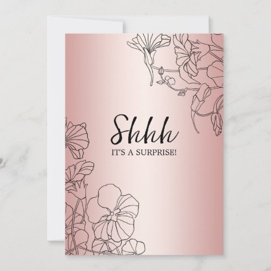 Rose Gold Surprise 90th Birthday 招待状 (裏面)