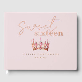 Rose Gold Sweet 16 Foil Guestbook ゲストブック