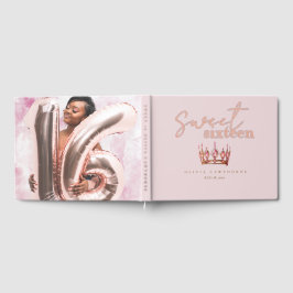 Rose Gold Sweet 16 Foil Guestbook ゲストブック