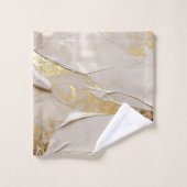 Rose Gold Textured Plaster Abstract バスタオルセット (ウォッシュタオル)