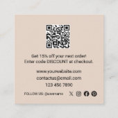 Rose Gold Thank You  スクエア名刺 (裏面)