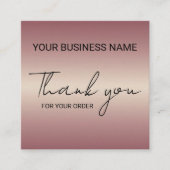 Rose Gold Thank You  スクエア名刺 (正面)
