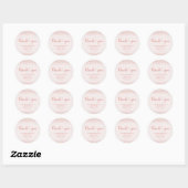 Rose Gold Thank You Confetti Heart Sticker ラウンドシール (シート)