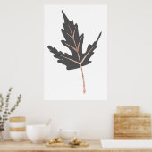Rose Gold Tree Leaf Wall Print ポスター (キッチン)
