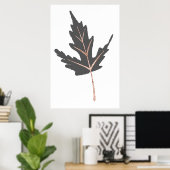 Rose Gold Tree Leaf Wall Print ポスター (ホームオフィス)