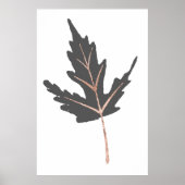 Rose Gold Tree Leaf Wall Print ポスター (正面)
